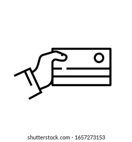 Credit card line icon, concept sign, outline vector illustration, linear symbol.