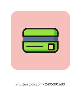 Credit card line icon. Debit card, payment, online shopping. Credit card concept. Vector illustration can be used for topics like banking, finance, money