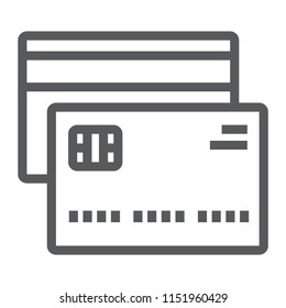 Credit card line icon, eps 10.