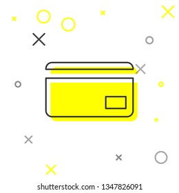Credit card line icon isolated on white background. Online payment. Cash withdrawal. Financial operations. Shopping sign. Vector Illustration