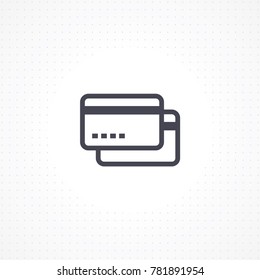 Credit card line icon. Credit card in modern thin line style. Credit card banking symbol for website and mobile apps. Card icon vector illustration