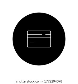 Credit card line icon on the background.
