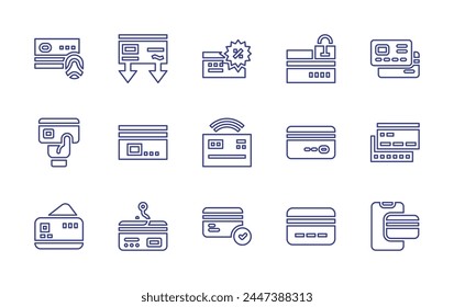 Credit card line icon set. Editable stroke. Vector illustration. Containing credit card, loan.