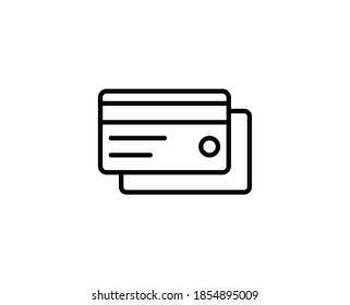 Credit card line icon. Vector symbol in trendy flat style on white background. Finance sing for design.