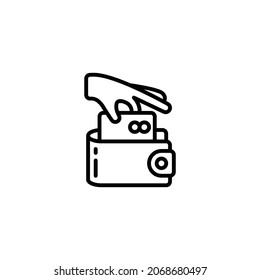 Icono de línea de tarjeta de crédito, plantilla de vector