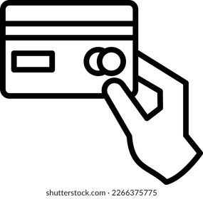 Diseño de iconos de vectores de línea de tarjeta de crédito