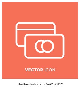 credit card line vector icon