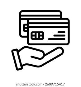 Credit Card Line Vector Illustration On White Background.