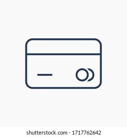 Credit card line vector minimalistic icon. Finance pay vector symbol. Shopping plastic atm icons set for web design. Modern flat transaction pay icon for app design. Electronic banking sign