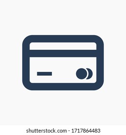 Icono minimalista del vector de la línea de crédito. El símbolo del vector de pago financiero. Compra de iconos de atm plástico para el diseño web. Icono de pago moderno de transacción plana para el diseño de aplicaciones. Signo de banca electrónica