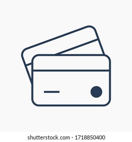 Credit card line vector minimalistic icon. Finance pay vector symbol. Shopping plastic atm icons set for web design. Modern flat transaction pay icon for app design. Electronic banking sign