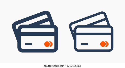 Credit card line vector minimalistic icon. Finance pay vector symbol. Shopping plastic atm icons set for web design. Modern flat transaction pay icon for app design. Electronic banking sign
