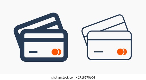 Icono minimalista del vector de la línea de crédito. El símbolo del vector de pago financiero. Compra de iconos de atm plástico para el diseño web. Icono de pago moderno de transacción plana para el diseño de aplicaciones. Signo de banca electrónica