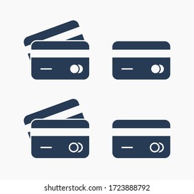 Credit card line vector minimalistic icon. Finance pay vector symbol. Shopping plastic atm icons set for web design. Modern flat transaction pay icon for app design. Electronic banking sign