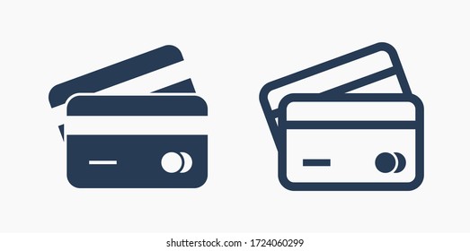 Icono minimalista del vector de la línea de crédito. El símbolo del vector de pago financiero. Compra de iconos de atm plástico para el diseño web. Icono de pago moderno de transacción plana para el diseño de aplicaciones. Signo de banca electrónica