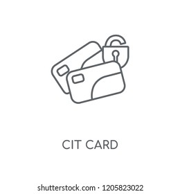 Credit card linear icon. Credit card concept stroke symbol design. Thin graphic elements vector illustration, outline pattern on a white background, eps 10.