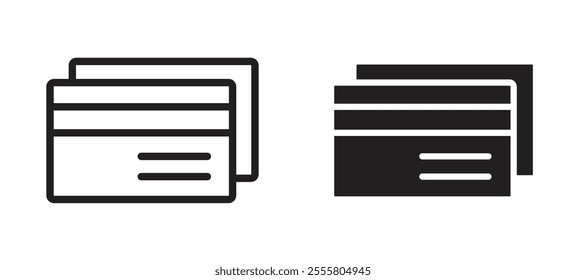 Credit card liner icon vector set.