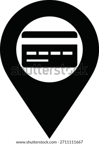 Credit card location pin vector icon. payment method, finance transaction, banking point, shopping online, purchase.