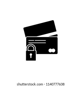 credit card lock icon. Element of web icon for mobile concept and web apps. Glyph credit card lock icon can be used for web and mobile