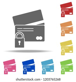 credit card lock icon. Elements of web in multi color style icons. Simple icon for websites, web design, mobile app, info graphics