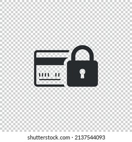 Tarjeta de crédito con bloqueo transparente. Vector