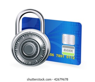 Tarjeta de crédito y bloqueo, vector