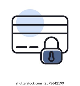 Credit card with lock vector icon. Locked bank card symbol. Security sign. Graph symbol for your web site design, logo, app, UI