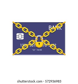 Credit Card and lock vector icon. Payment concept.
