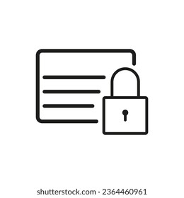 Credit card locking icon. Vector illustration. EPS 10.