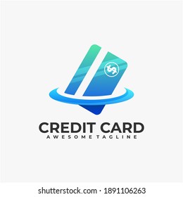 Credit card logo design modern color