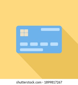 Credit Card with long shadow on yellow background.