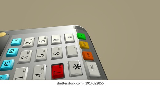 Botón Máquina de tarjeta de crédito. estilo 3D. Fácil de editar y personalizar. Ilustración vectorial.