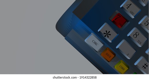 Credit Card Machine Button. 3D style. Easy to edit and customize. Vector illustration.