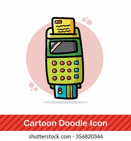 Credit card machine color doodle