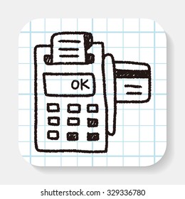 Credit card machine doodle drawing