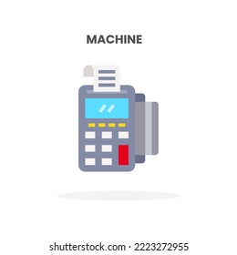 Icono plano de la máquina de crédito. Ilustración vectorial sobre fondo blanco. Se puede usar para web, app, producto digital, presentación, interfaz de usuario y muchos más.