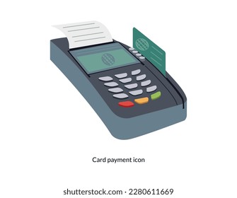 Credit card machine flat icon.