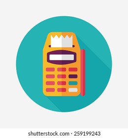 Credit card machine flat icon with long shadow,eps10