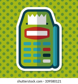 Credit card machine flat icon with long shadow,eps10