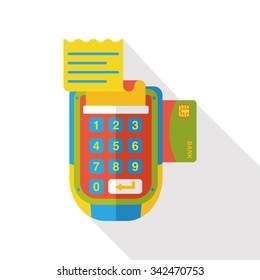 Credit card machine flat icon
