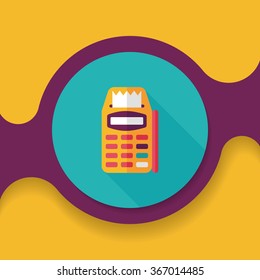 Credit card machine flat icon with long shadow,eps10