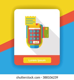Credit card machine flat icon