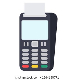 Credit card machine flat illustration