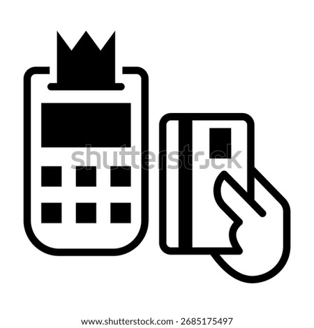 Credit Card Machine Icon Mixed Vector Illustration