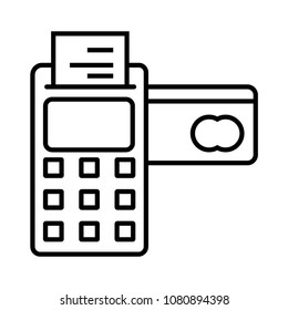 credit card machine icon - payment terminal illustration - atm for money cash