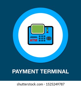 credit card machine icon - payment terminal illustration - atm for money cash