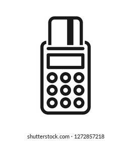 Credit card machine icon. Simple line icon. Isolate on white background. Vector.