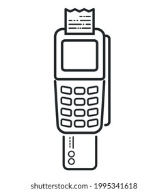 Credit card machine icon for spending purchases
