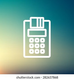 Credit Card Machine icon thin line for web and mobile, modern minimalistic flat design. Vector white icon on gradient mesh background.