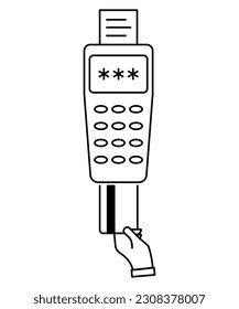 tarjeta de crédito con icono de máquina, mejor icono plano vector.